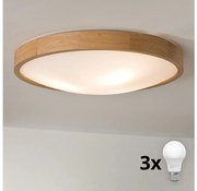 Brilagi - LED таванно осветително CARVALHO SLIM 3xE27/60W/230V дъб Ø47 см