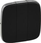 Legrand Лицев панел за троен ключ цвят Черен Valena Allure - 755038