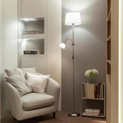 Brilagi - Подова лампа CERIA 1xE27/100W/230V + 1xE14/25W матов хром/бял