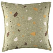Зелена детска възглавница за диван от букле и шенила Terrazzo Block – Wigiwama