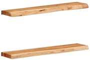 373626 vidaXL Стенни рафтове, 2 бр, 80x20x3,5 см, акациево дърво масив