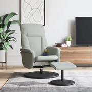 356700 vidaXL Масажен наклоняем стол с табуретка, светлосив, кадифе