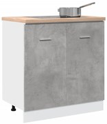 856076 vidaXL Шкаф за мивка "Lyon", сив, бетонен, 80x46x81,5 см, инженерно дърво