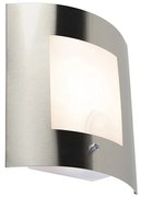 Външна стенна лампа стомана IP44 сензор за здрач - Emmerald