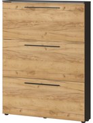 Тъмносив шкаф за обувки с панти в дъб Wildomar - Germania