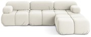 Бял кадифен модулен ъглов диван Lokua – Makamii