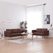276852 vidaXL Комплект дивани, 2 части, текстил, кафяв