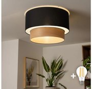 Brilagi - LED плафонен полилей CERIA 1xE27/40W/230V Ø 50 см, черен/бежов