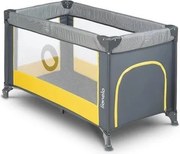 Lionelo - Преносима бебешка кошара STEFI сива/жълта
