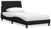 3310722 vidaXL Легло с матрак, черно, 100x200 см, плат