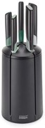 Комплект ножове Joseph Joseph Elevate 10541, Японска стомана, Въртяща се стойка, Без BPA, Черен/зелен