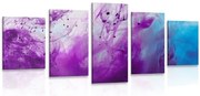 картини от 5 части – Магическа лилава абстракция