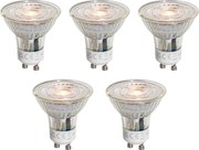 Комплект от 5 GU10 50мм прозрачни LED крушки 4.5W 360 lm 2700K