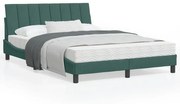 3208589 vidaXL Легло с матрак, тъмнозелено, 120x200 см, кадифе