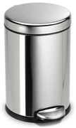Stříbrný lesklý pedálový koš simplehuman, 4.5 l