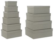 Комплект Кутии за Подреждане една върху друга DKD Home Decor Мишка Сив Бял Картон (43,5 x 33,5 x 15,5 cm)