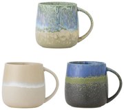 Сини/бежови глинени чаши в комплект от 3 бр. 460 ml Cloe – Bloomingville