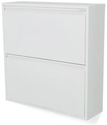 Бяла метална накланяща се стойка за обувки 75x77,5x22,5 cm Billy – Spinder Design