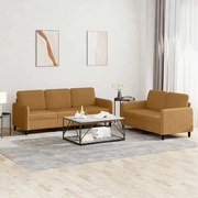 3202021 vidaXL Комплект дивани от 2 части, кафяв, кадифе