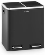 Klarstein Trash Gordon, кошче за боклук с педали, 30 l / 2 x 15 l, тих, PP, тих, неръждаема стомана, черен