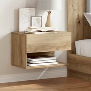 856823 vidaXL Нощни шкафчета за стенен монтаж, 2 бр, дъб артизан