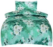 Зелено единично спално бельо от памучен сатен 140x200 cm Fiona – My House