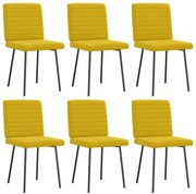 3315533 vidaXL Трапезни столове, 6 бр, жълти, кадифе