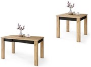 ФОНТЕ Дъб Крафт злато/Черен мат - КЛАСИЧЕСКА МАСА ЗА КУХНЯ/ ДНЕВНА РАЗТЕГАТЕЛНА ДО 130 или 155 см!