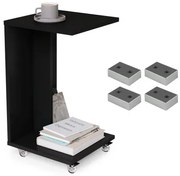 ХУГО Черен мат - ПОМОЩНИК 2в1 НА КОЛЕЛА/КРАКА - МОБИЛНА ПОМОЩНА МАСА ЗА ДНЕВНА/ СПАЛНЯ/ ДЕТСКА СТАЯ