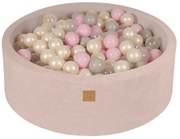Кремав кадифен басейн с топки ø 90x30 cm Montessori – Meowbaby