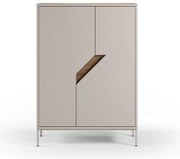 Кремавo-естествен скрин от декор от дъб 85x120x40 cm Lilou – Marckeric