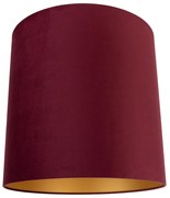 Кадифен абажур червен 40/40/40 със златист интериор