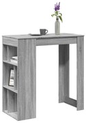 854360 vidaXL Бар маса с рафтове сив сонома 102x50x103,5 см инженерно дърво
