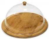 Бамбукова дъска с капак за сервиране на сирена кръгла ф29,5см (B3010M)