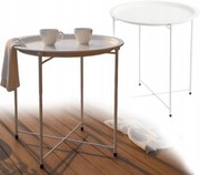 Кръгла метална масичка за кафе 47 x 50,5 cm - бяла