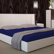 Син чаршаф с ластик в цвят на нар - памучен сатен Šírka: 140 cm | Dĺžka: 200 cm