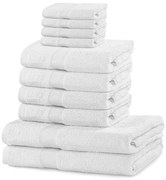 Бели памучни кърпи и хавлии за баня в комплект от 10 броя Evita - DecoKing
