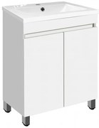 Долен шкаф за баня ICP 5081, PVC, бял, с умивалник, 50x39x81см