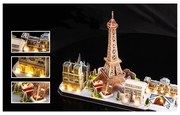Cubic Fun - Пъзел 3D City Line Paris 115ч. с LED светлини L525h