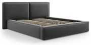 Тъмносиво тапицирано кадифено двойно легло с място за съхранение с включена подматрачна рамка 180x200 cm Arendal – Cosmopolitan Design