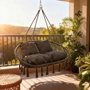 Висящ стол, щъркелово гнездо за 2 души - 320 кг tmavá sivá