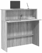 859029 vidaXL Приемно бюро, сив сонома, 100x50x103,5 см, инженерно дърво
