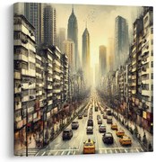 Картина на платно – Градски шум в здрач