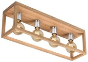 Spot-Light 9158474L - Таванно осветително тяло KAGO 4xE27/60W/230V матов дъб