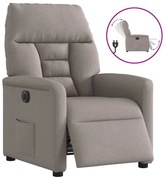 3303019 vidaXL Електрически реклайнер стол, таупе, текстил