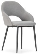 Светлосиви тапицирани трапезни столове в комплект 2 бр. Lia – Marckeric