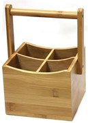 Horecano - Бамбукова стойка с 4 разделения 15х15хh23 см (A2095-new)