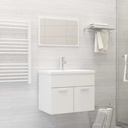 3070865 vidaXL Комплект мебели за баня, бял, инженерно дърво