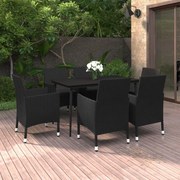 3099736 vidaXL Градински комплект с възглавници 7 части полиратан и стъкло