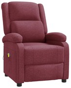 342430 vidaXL Wingback масажен стол, виненочервен, текстил